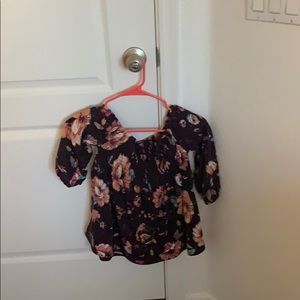 off the shoulder flower shirt!